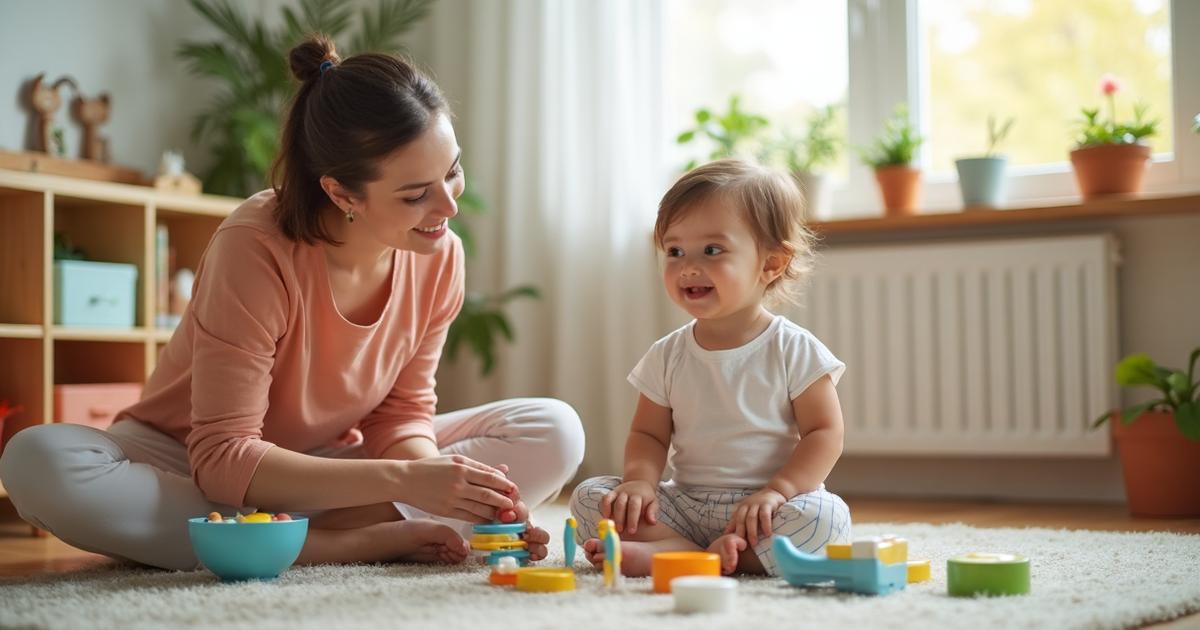 Young child engaged in play-based ABA therapy learning session