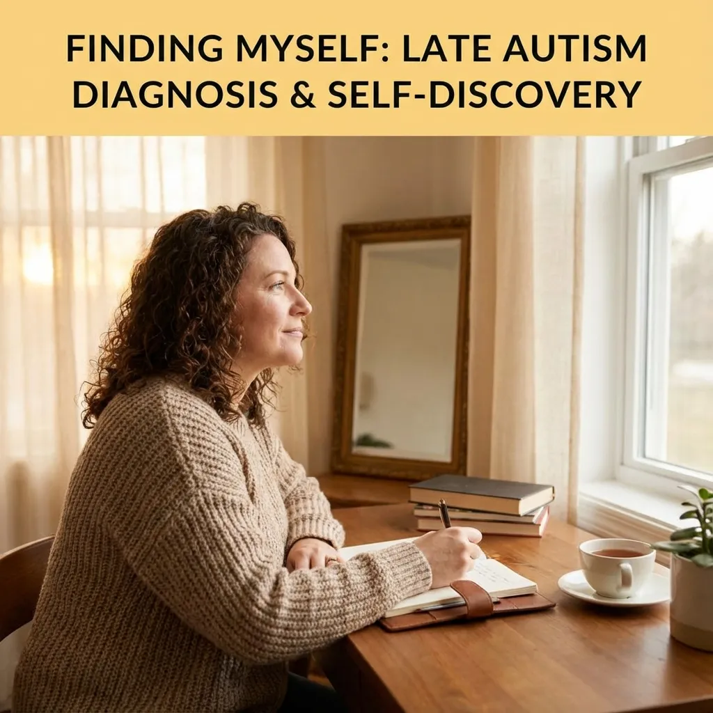 Adult reflecting on late autism diagnosis journey and self-discovery