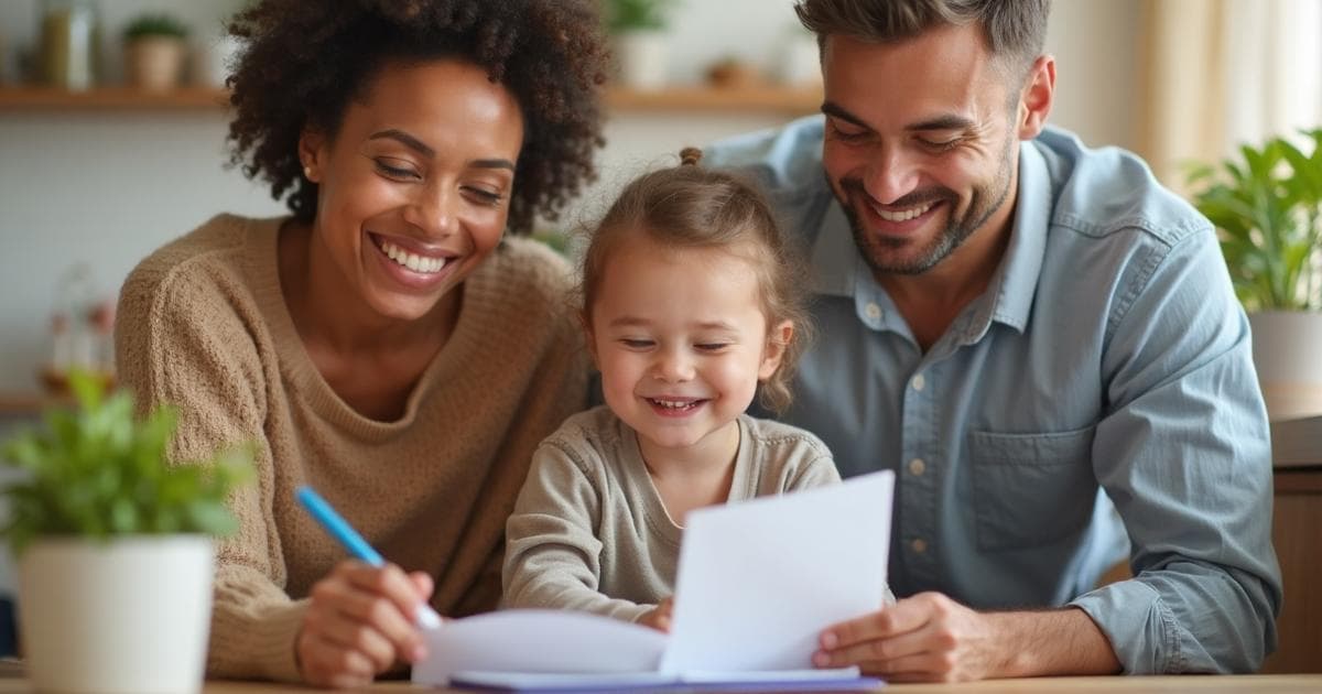 Family celebrating autism therapy success